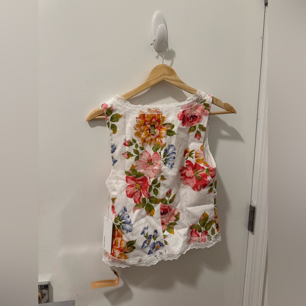 NWT reformation Rosalie linen top in giverny - size 2 - Picture 5 of 5
